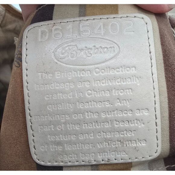 Brighton Beige Leather Hobo Bag With Braided Strap & Heart Charm - Picture 4 of 6